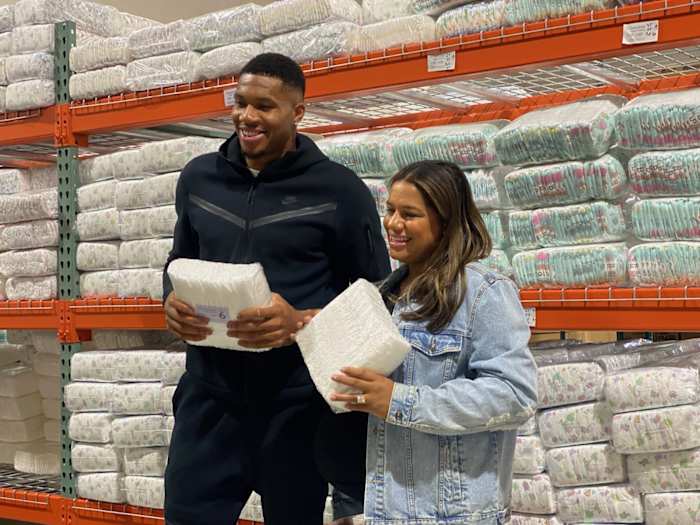 Bucks superstar Giannis Antetokounmpo and his longtime partner Mariah Riddlesprigger